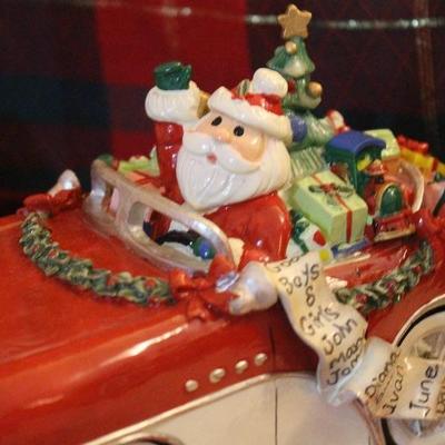 Fitz and Floyd Santa in car 