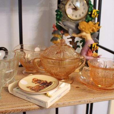 Pink Sharon cabbage rose glassware