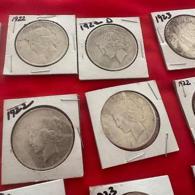 Peace Dollars silver dollar mixed dates and mints 