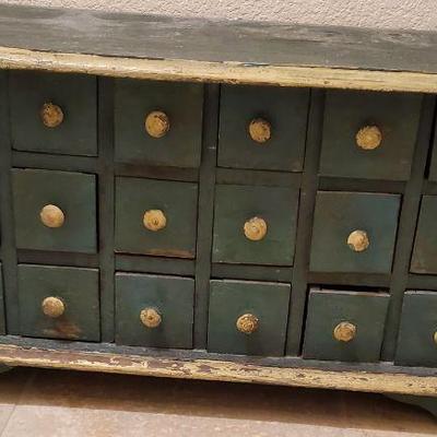 Antique tabletop apothecary cabinet