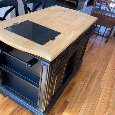 Pennfield Black Kitchen Istand. Height 36 inches 
Width 21 inches  36 inches 
Width 21 inches 