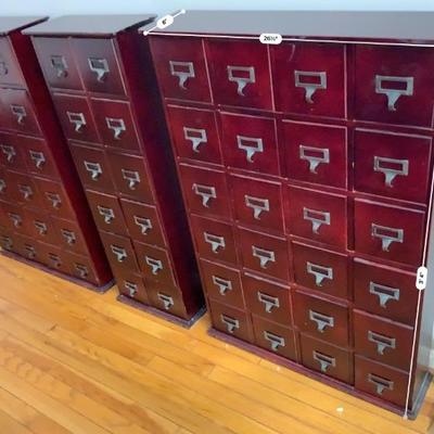 Library Catalog Media Storage Cabinet 
Height 3â€™4 inches3 separate pieces. sold together or separately 