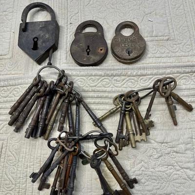Antique locks and keys