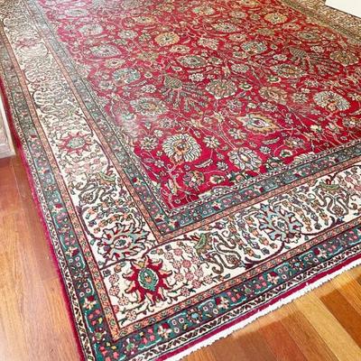 Hand made wool Persian rug-vintage