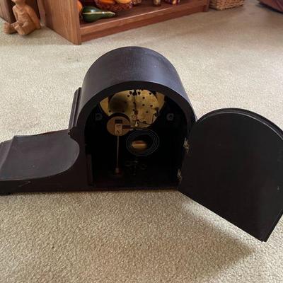 Wooden back, open. 