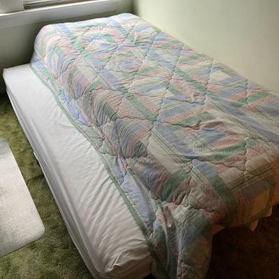 Twin Trundle Bed, raises to a same height and makes King Size Bed. Stores u... 