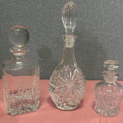 3 decanters (one cracked)