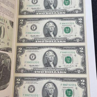 1/8th page of  1995 $2 Bills