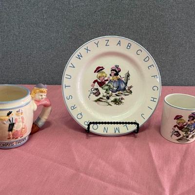 Lord Nelson Pottery child's plate/cup & child's mug
