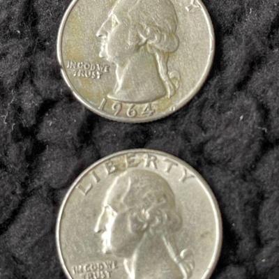 (2) 1964-Silver Quarters