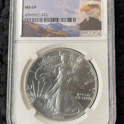 1989- Silver Eagle Dollar MS 69