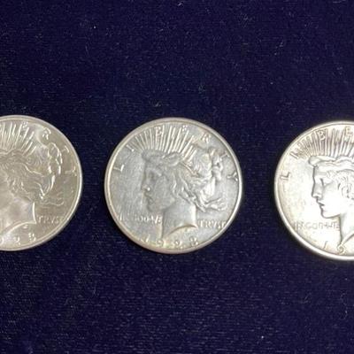 1923, 1923-S, 1923-D  Silver Peace Dollars