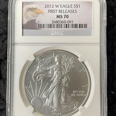 2012-Silver Eagle Dollar MS 70