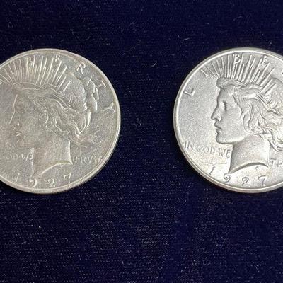 1927-S, 1927-D  Silver Peace Dollars 