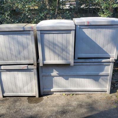5 SUNCAST Outdoor Storage Bins / Deck Boxes of VARIOUS Sizes
