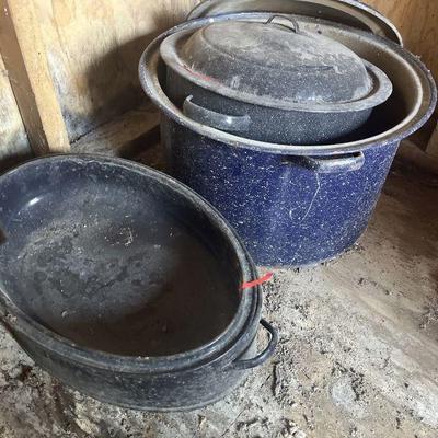 Crab/Lobster Cooking Pots - Blue Enamel