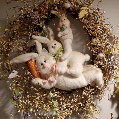 Easter Wreath with Bunnies (22