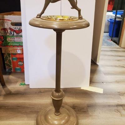 Art Deco Greyhound Handled Standing Vintage Ashtray (30")