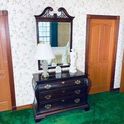 Century Furniture Claridge Collection Mahogany Bombay Chest with Mirror