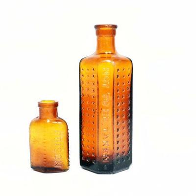 Vintage Amber Poison Bottles