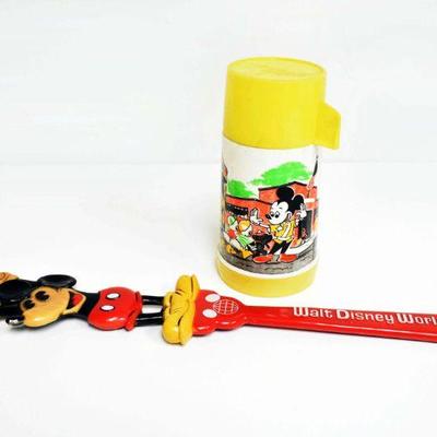 Vintage Mickey Mouse Back Scratcher & Thermos