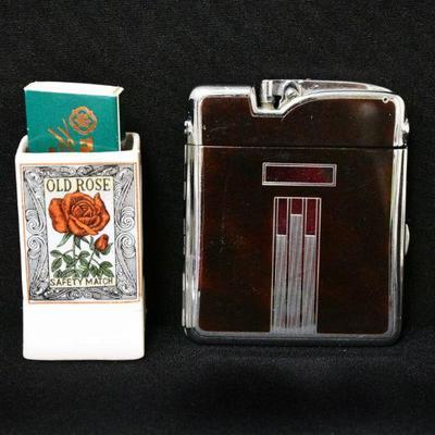 Ronson Lighter Cigarette Case & Matchbox Holder