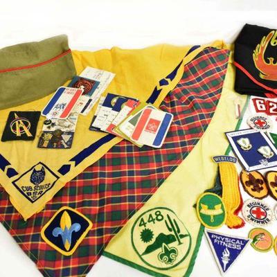 Vintage Scouting Patches Scarves Pins Etc