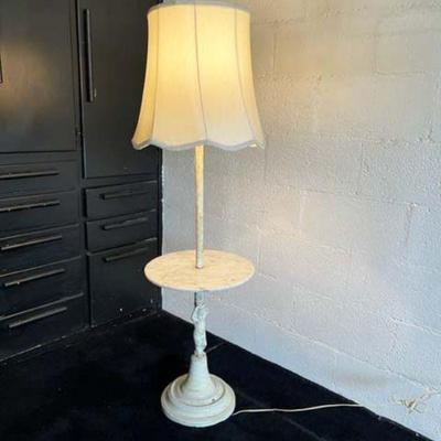 Marble & Cherub Table Top Floor Lamp