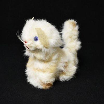 Vintage Fur Cat with Wind Up Tail