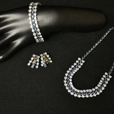 Rhinestone Choker / Bracelet / Earring Set