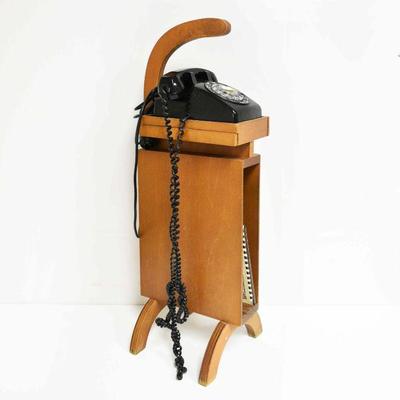 Danish Telephone Stand Table + Phone