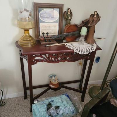 Small decorative table, other items shown, sold separately