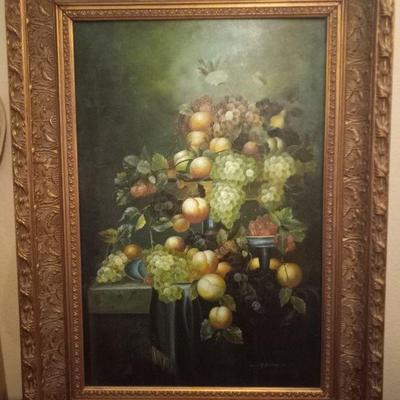 Wonderful Still Life of Fruit by H. Eudie
Perfect condition in great gold frame. 