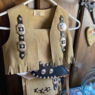 All leather child's cowboy outfit
