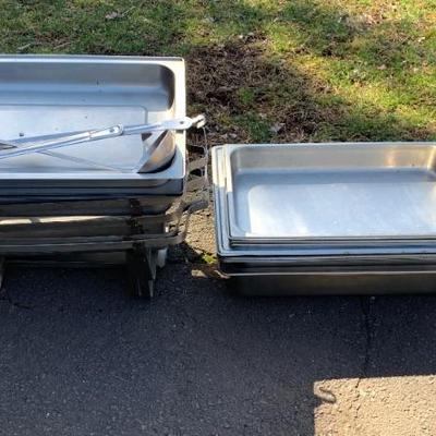 Stainless steel sterno chafing dishes with covers
