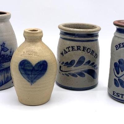 Contemporary cobalt decorated pottery 