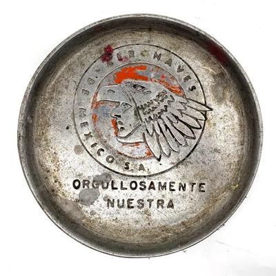 Vintage promotional metal dish from Aeronavis De Mexico, a Mexican airline.  Ceased operation in 1972.