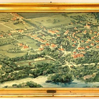 Lg. vintage print of Mooseheart child city and school.  1000-acre campus of the Moose Fraternal org.
