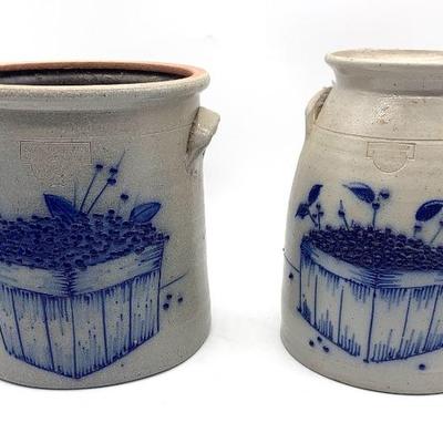 Contemporary cobalt decorated pottery 