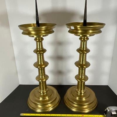 Lg Mt Museum Repro Brass Candlesticks
