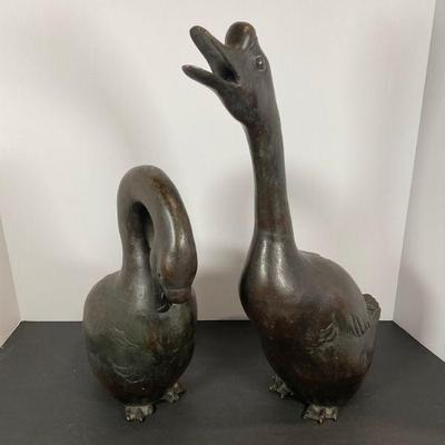 Early 20th Century Bronze Geese