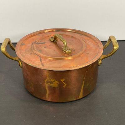 Vintage Copper Stock Pot Metaux ouvres vesoul