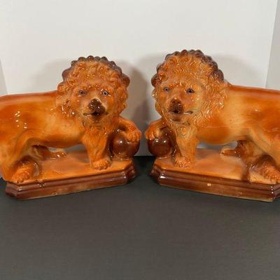 Pr Early 20th C Medici Lions by Lancaster & Sons Hanley