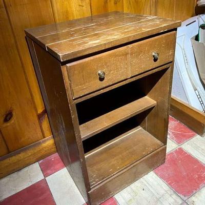 Retro Wood Night Stand with Dove Tail Construction
