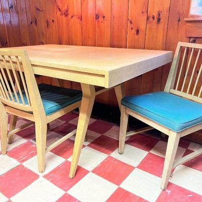 Mid Century Yellow Table & (2) Chairs
