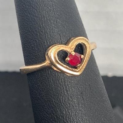 10K Gold Ring with Ruby (gem tested)