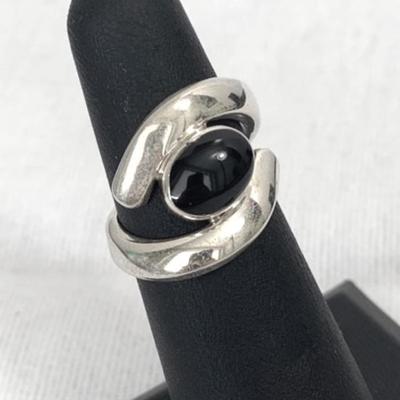 Sterling Silver Ring with Black Onyx Stone