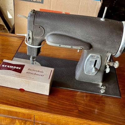 1949 Kenmore heavy duty sewing machine in mahogany cabinet