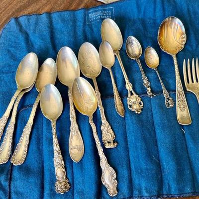 Antique sterling souvenir/specialty spoons