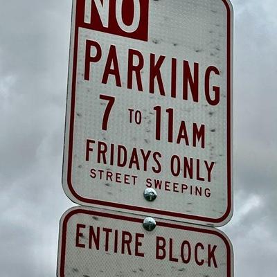 NO PARKING ON CUL-DE-SAC ON FRIDAY FROM 7-11am Park on Adelhart St